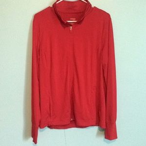 Red athletic zip up